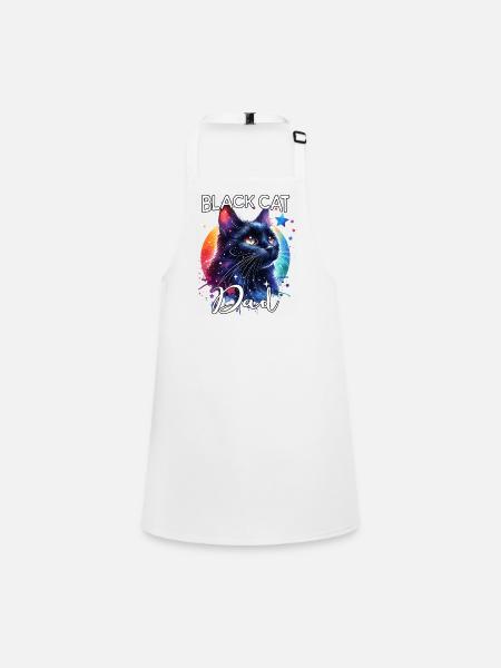 Black Cat Dad - Children's Apron - white - Front