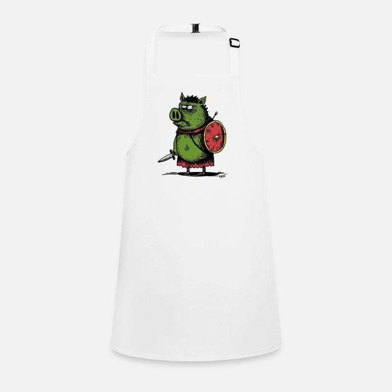Viking sanglier vert avec bouclier Tablier Enfant