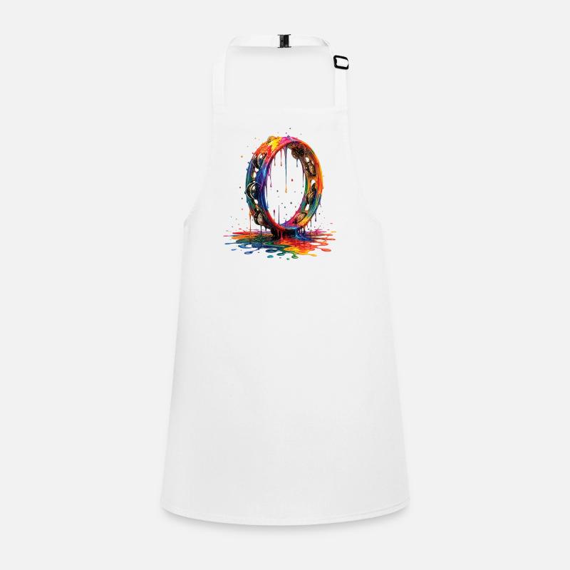 Tambourine with dripping paint Children's Apron