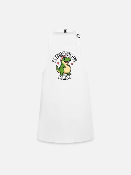 Pregnant mom Pregosaurus Rex dinosaur lust - Children's Apron - white - Front