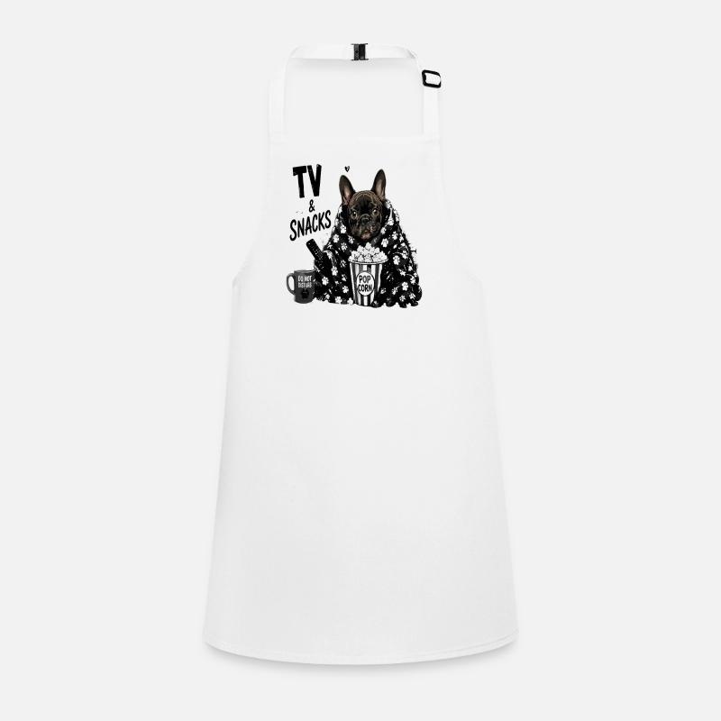 TV et snacks Popcorn Bulldog français Tablier Enfant