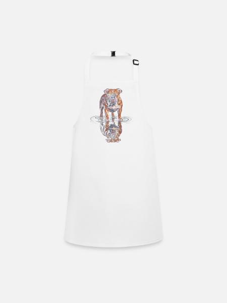 Bulldog Water Reflection - Children's Apron - white - Front