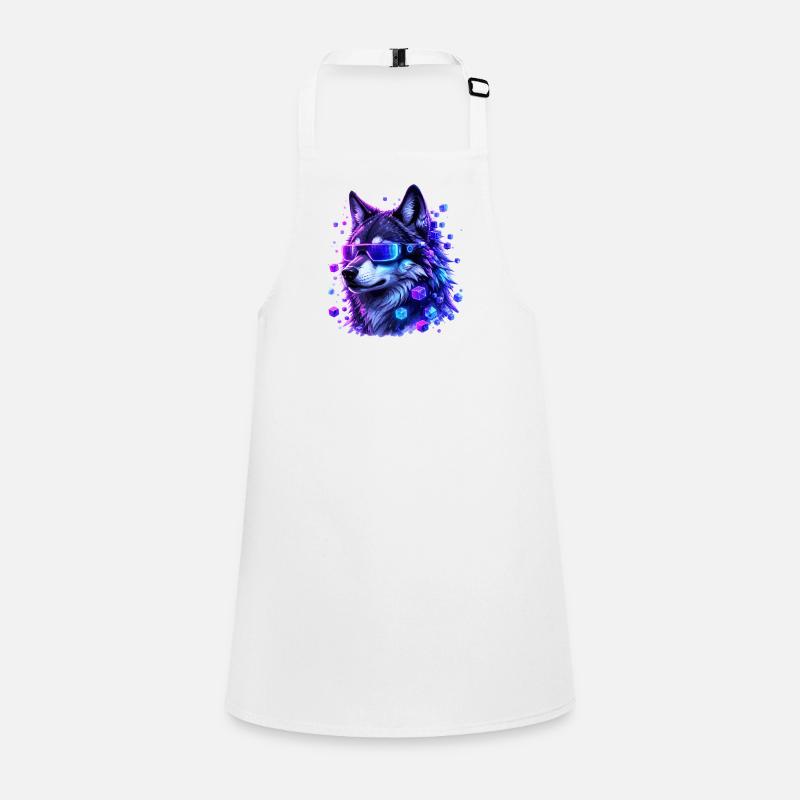 Neon wolf with VRBrille Children's Apron
