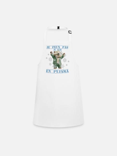 Hamster pyjama vert - Je peux pas j’suis en pyjama - Tablier Enfant - blanc - Devant