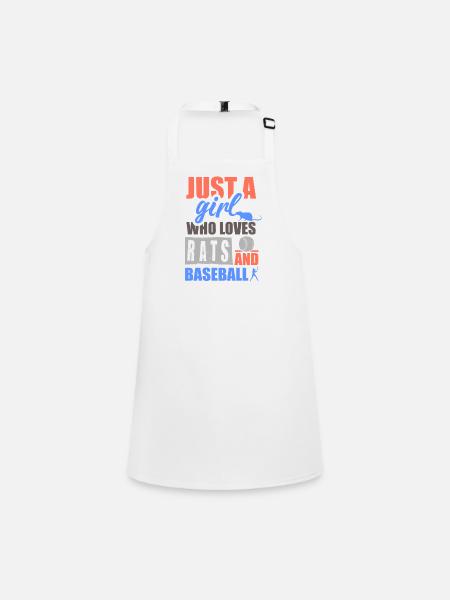 Juste une fille qui adore les rats et le baseball - Tablier Enfant - blanc - Devant