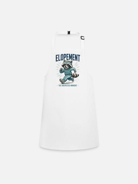 Waschbär-Humor Sportlaufgeschenk - Schürze für Kinder - Weiß - Vorne