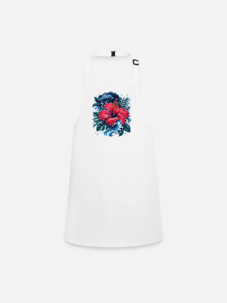 Vague d’orage d’hibiscus - Tablier Enfant - blanc - Devant