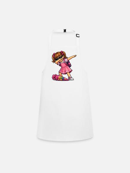 Shooter ABC en dab (brune) - Tablier Enfant - blanc - Devant