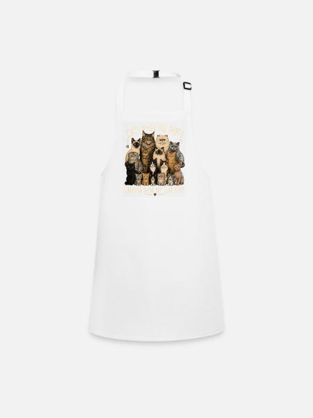 Cats Gather: Feline Crew Cheer - Children's Apron - white - Front