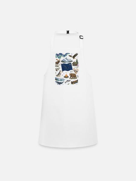 Alaska | Northern Lights, Wilderness & Adventure - Children's Apron - white - Front