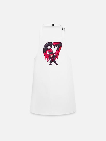 Drip Ninja 67 Neon Drops - Children's Apron - white - Front