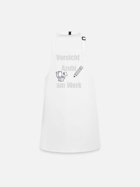Vorsicht Azubi am Werk / Lustiges Azubi Design  - Schürze für Kinder - Weiß - Vorne