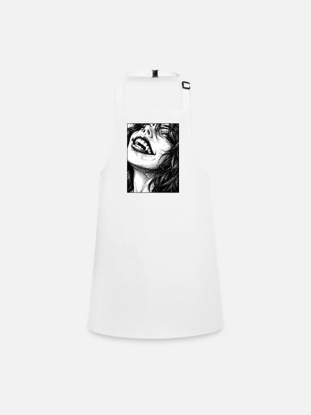 Expressive Vampire Scream - Children's Apron - white - Front