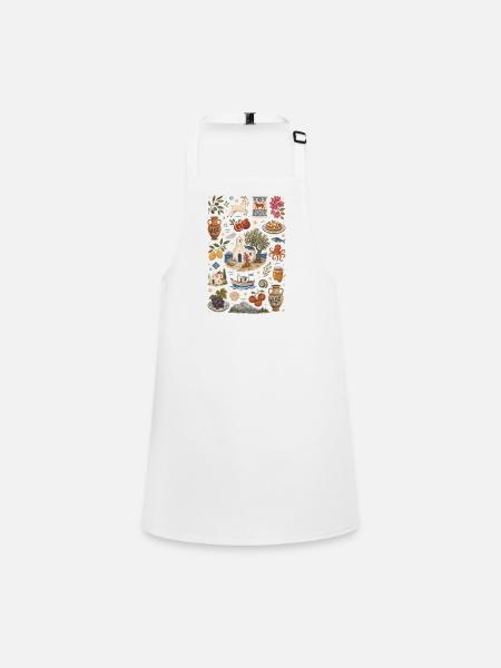 Crete | Olives, sea & island culture - Children's Apron - white - Front