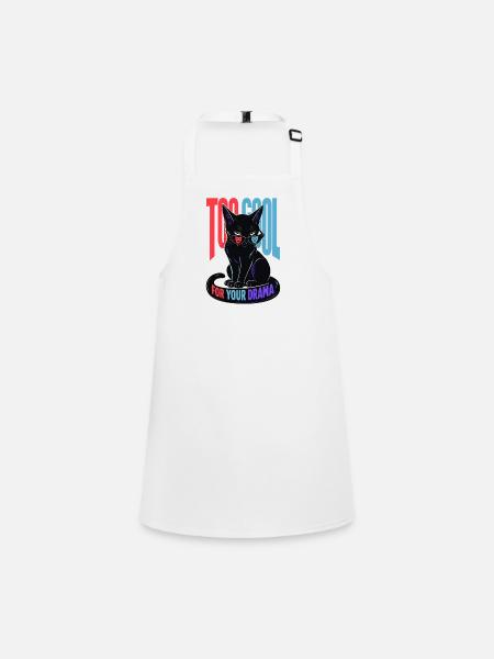 Too Cool For Your Drama – Coole Katze - Children's Apron - white - Front