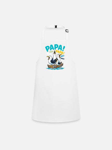 Daddy Seagulls Humor Father's Day - Children's Apron - white - Front