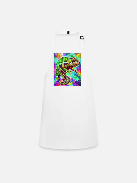 chameleon - Children's Apron - white - Front