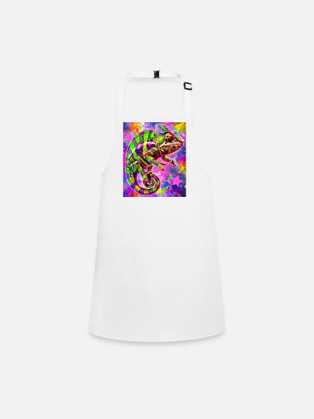 chameleon - Children's Apron - white - Front