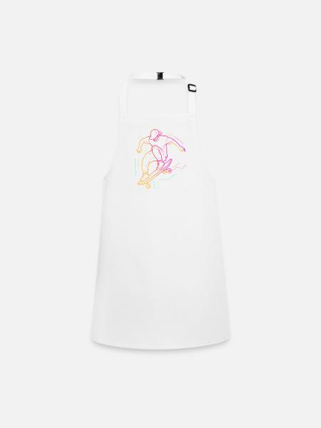Skateboarder Retro - Children's Apron - white - Front