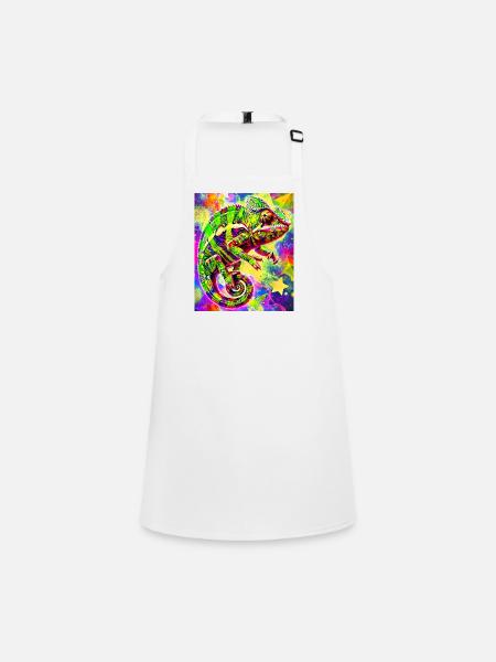 chameleon - Children's Apron - white - Front