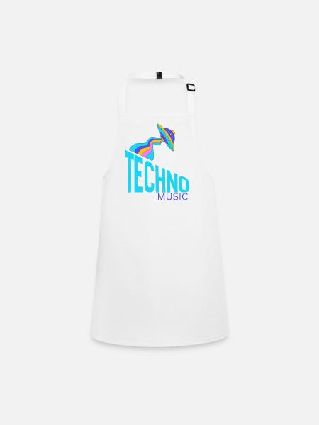 UFO Neon Techno Beam - Children's Apron - white - Front