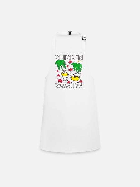 Chickens Holiday - Children's Apron - white - Front
