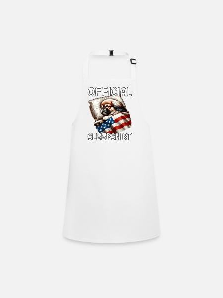 Pekingese US Sleep Shirt - Children's Apron - white - Front