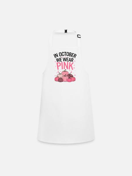 October Cancer Support Pumpkin - Children's Apron - white - Front