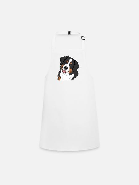Bernese Mountain Dog - Children's Apron - white - Front