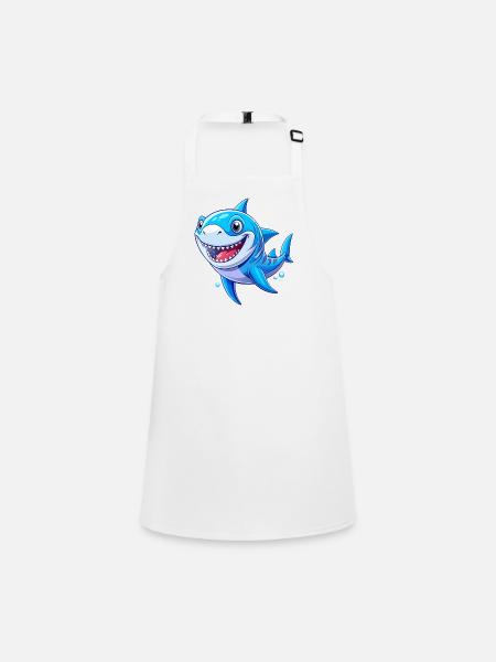 Cute Shark - Children's Apron - white - Front