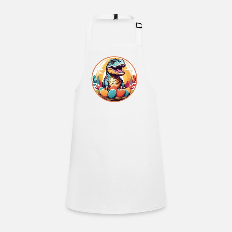 Little Dino in Easter Basket Dinobaby and Easter Eggs Children's Apron
