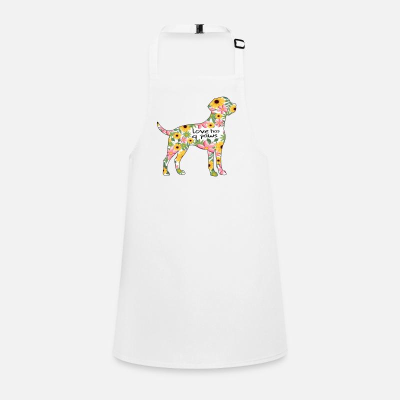 Labrador chien design fleurs Tablier Enfant