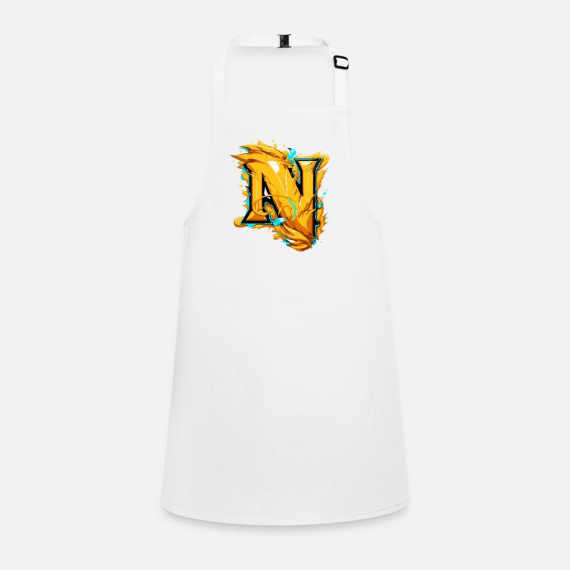 Lettre initiale Nom N - Tablier Enfant - blanc