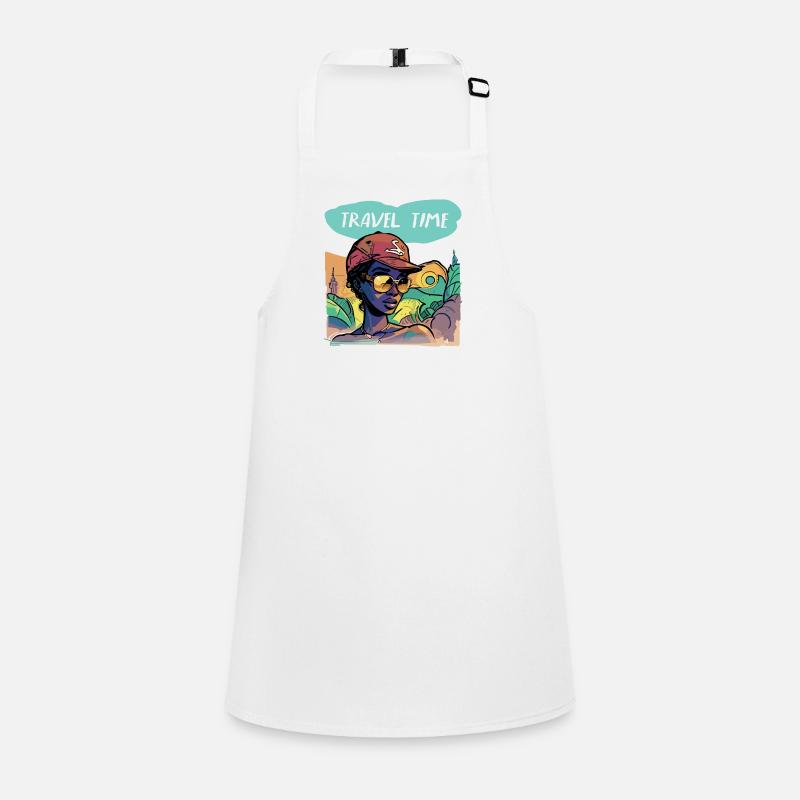 Travel Time - Children's Apron - white