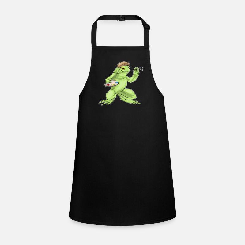 Frog Painter Brush Painting Children's Apron