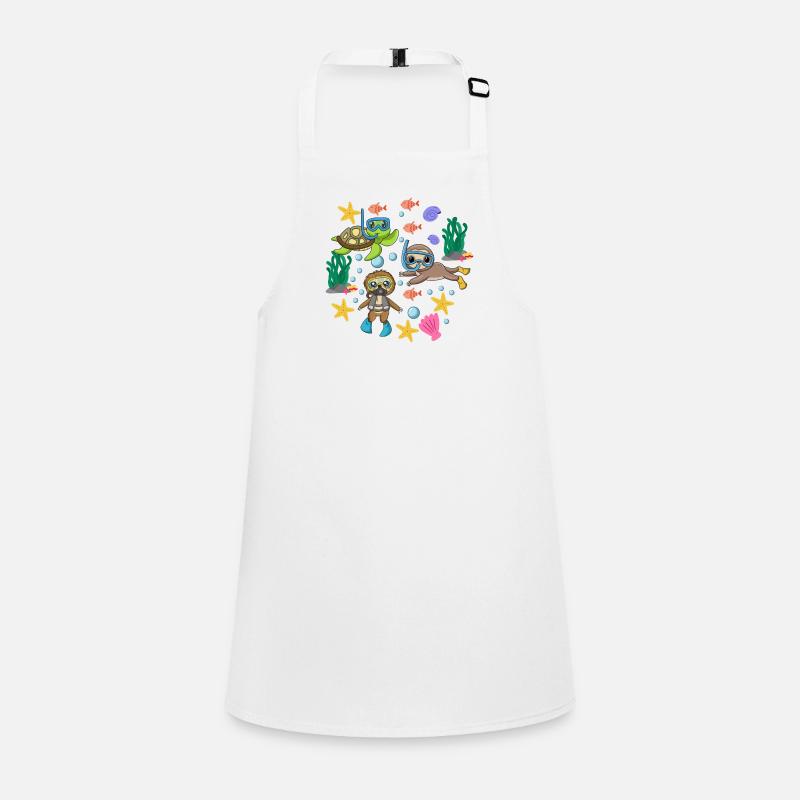 Scuba Diving Sloth Lazy Animal Diving I Gift Children's Apron