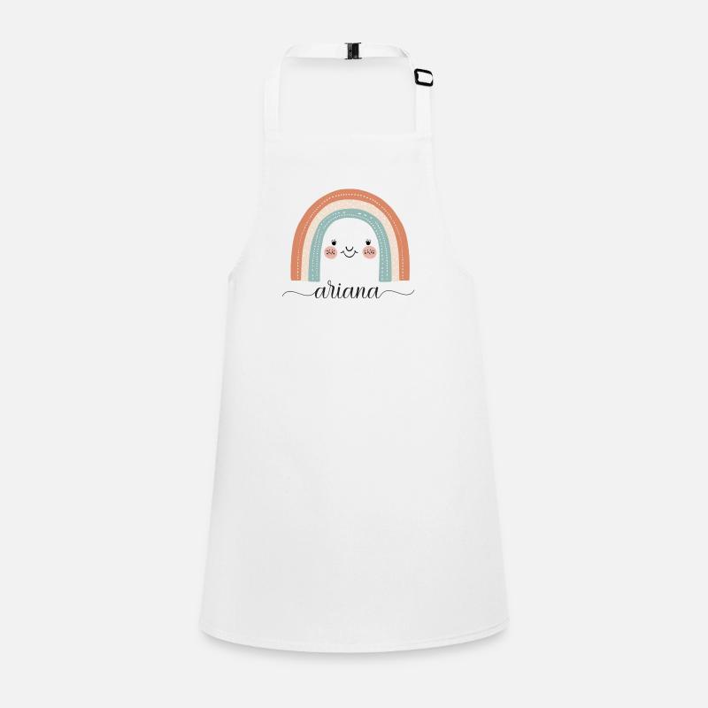 Ariana! Rainbow, customisable - Children's Apron - white
