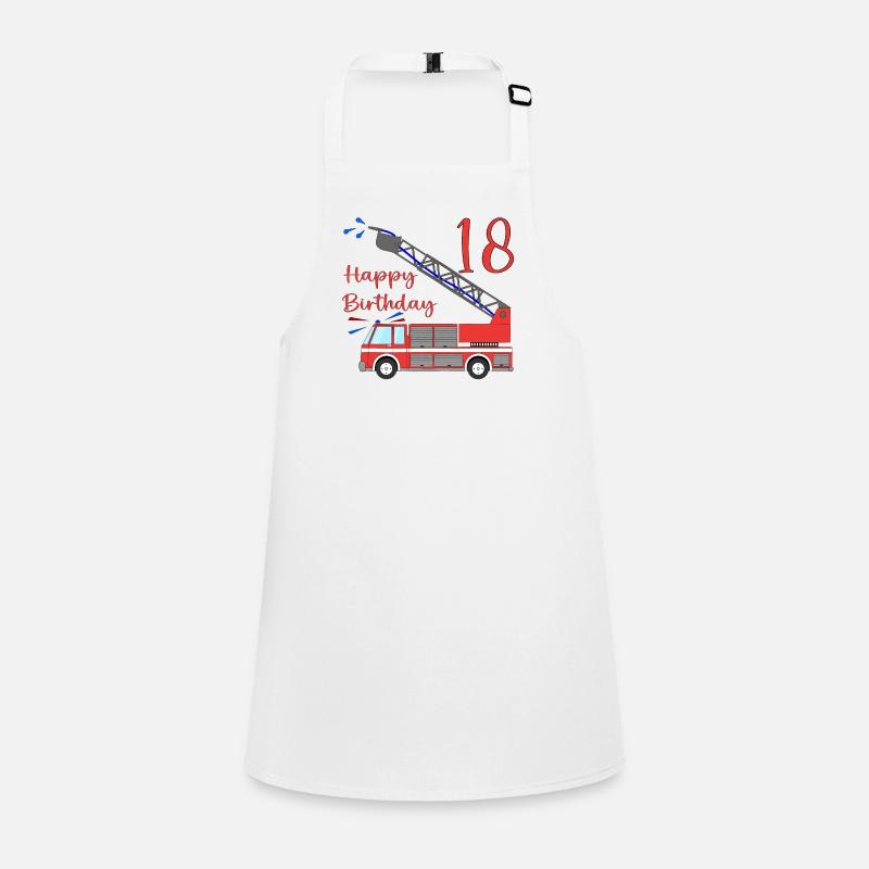 Fire engine Happy Birthday 18 Children's Apron