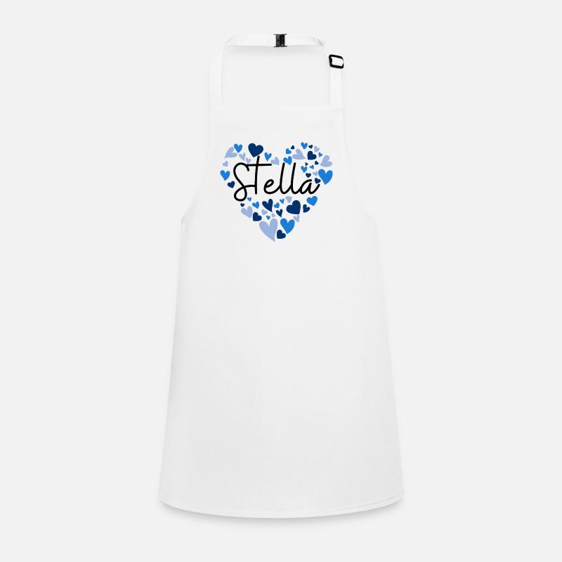 I love Stella hearts in blue Children's Apron