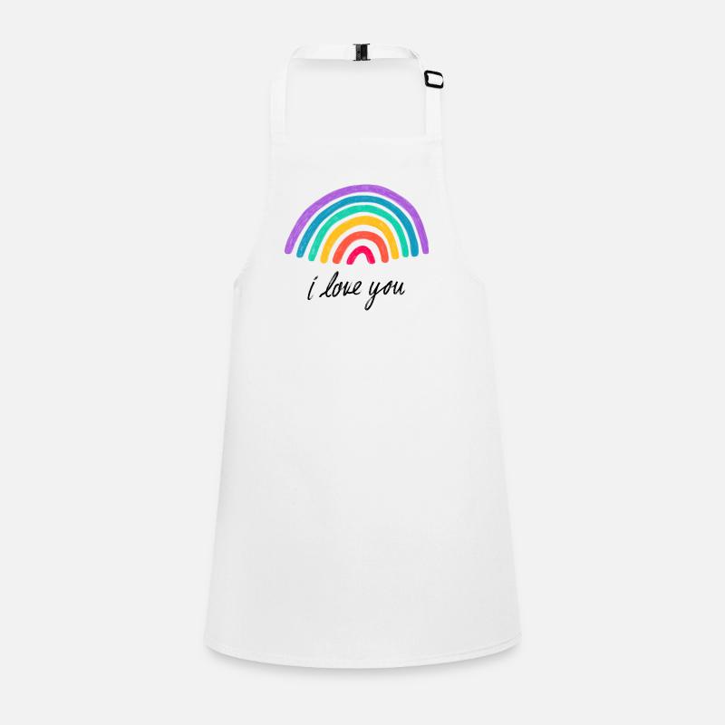 Amour graphique câlins et baisers arc-en-ciel Tablier Enfant