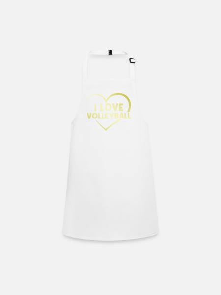 I love volleyball heart - Children's Apron - white - Front