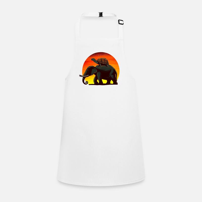 Elefant Schildkröte Sunset Design Schürze für Kinder