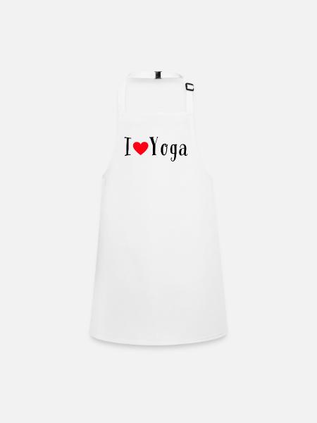 I Love Yoga Heart Red I Love Yoga - Children's Apron - white - Front