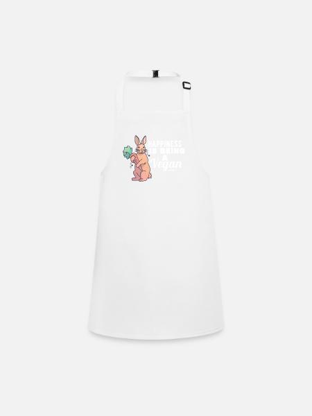 Cadeau végétalien de carotte de lapin en bonne santé - Tablier Enfant - blanc - Devant