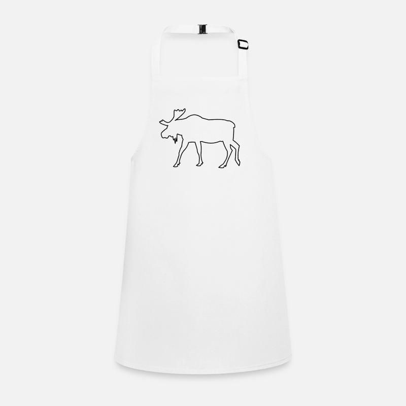 Moose Suède Voyage Vacances Silhouette Camping Tablier Enfant