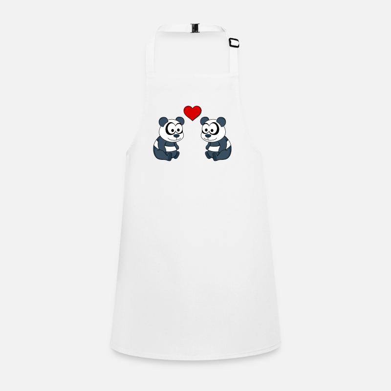 Panda Comic Couple Amour Tablier Enfant