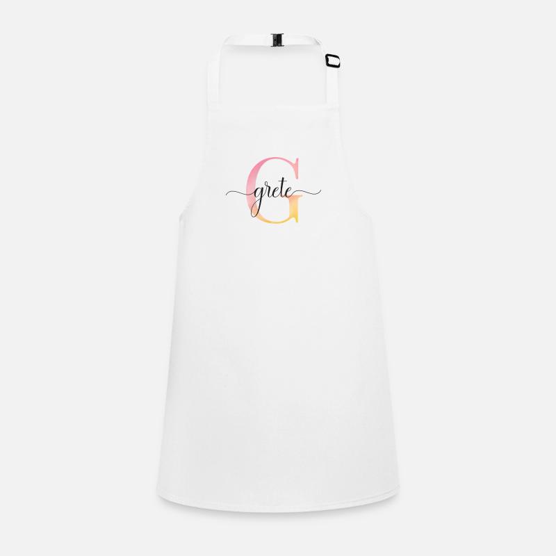 G| Monogramme | Nom | Grete |Aquarelle Tablier Enfant