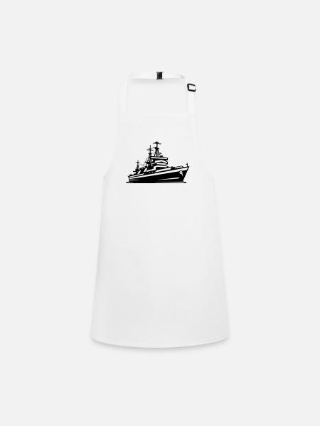 Bateau de combat - Tablier Enfant - blanc - Devant