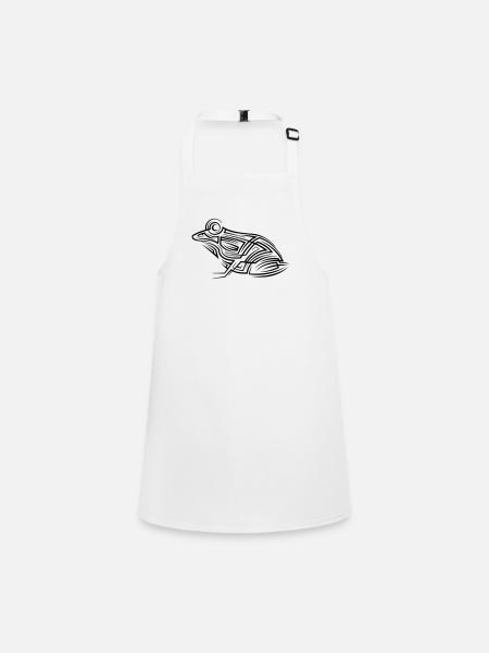 Frosch Tribal Tattoo - Schürze für Kinder - Weiß - Vorne