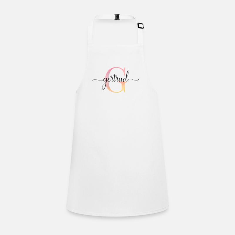 G| Monogramme | Nom | Gertrud |Aquarelle Tablier Enfant